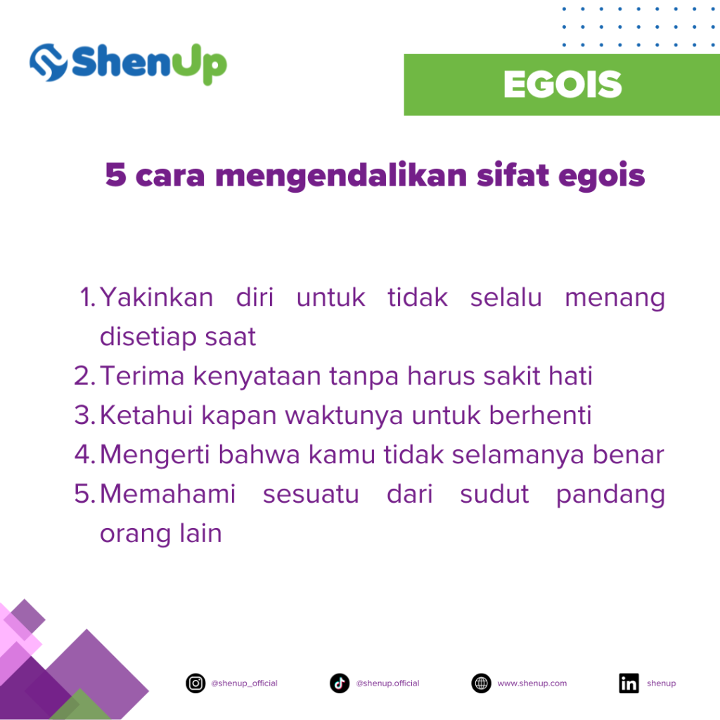 5 cara mengendalikan sifat egois
